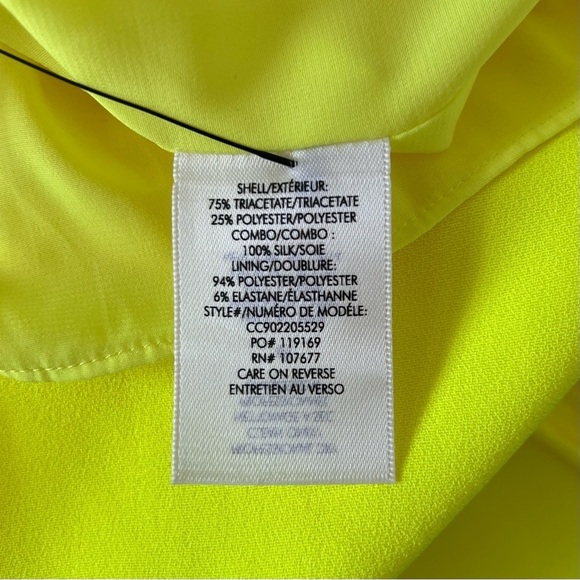 Alice + Olivia Eliza Neon Yellow Slip Dress – Silky Y2K Wedding Guest Party - Picture 10 of 16